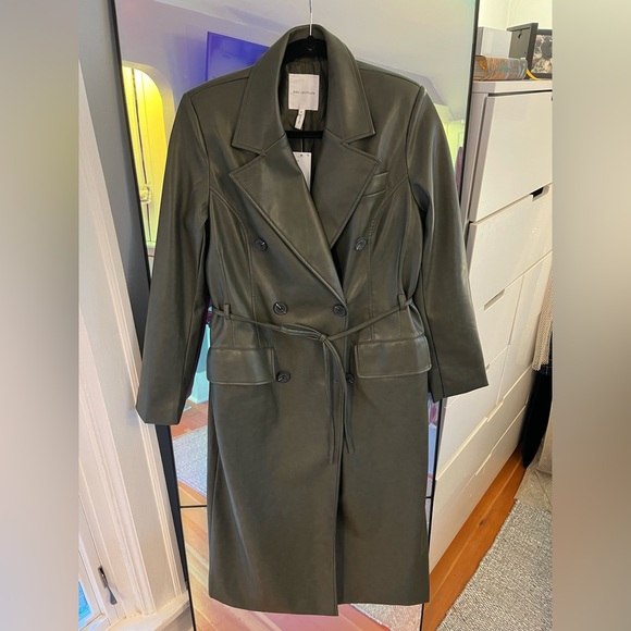 NWT Vegan Leather Trench Coat - Picture 10 of 13